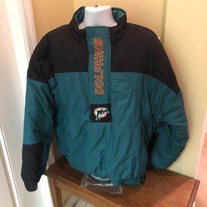 Starter NFL Miami Dolphins Nylon 1/2 Zip Jacket XL